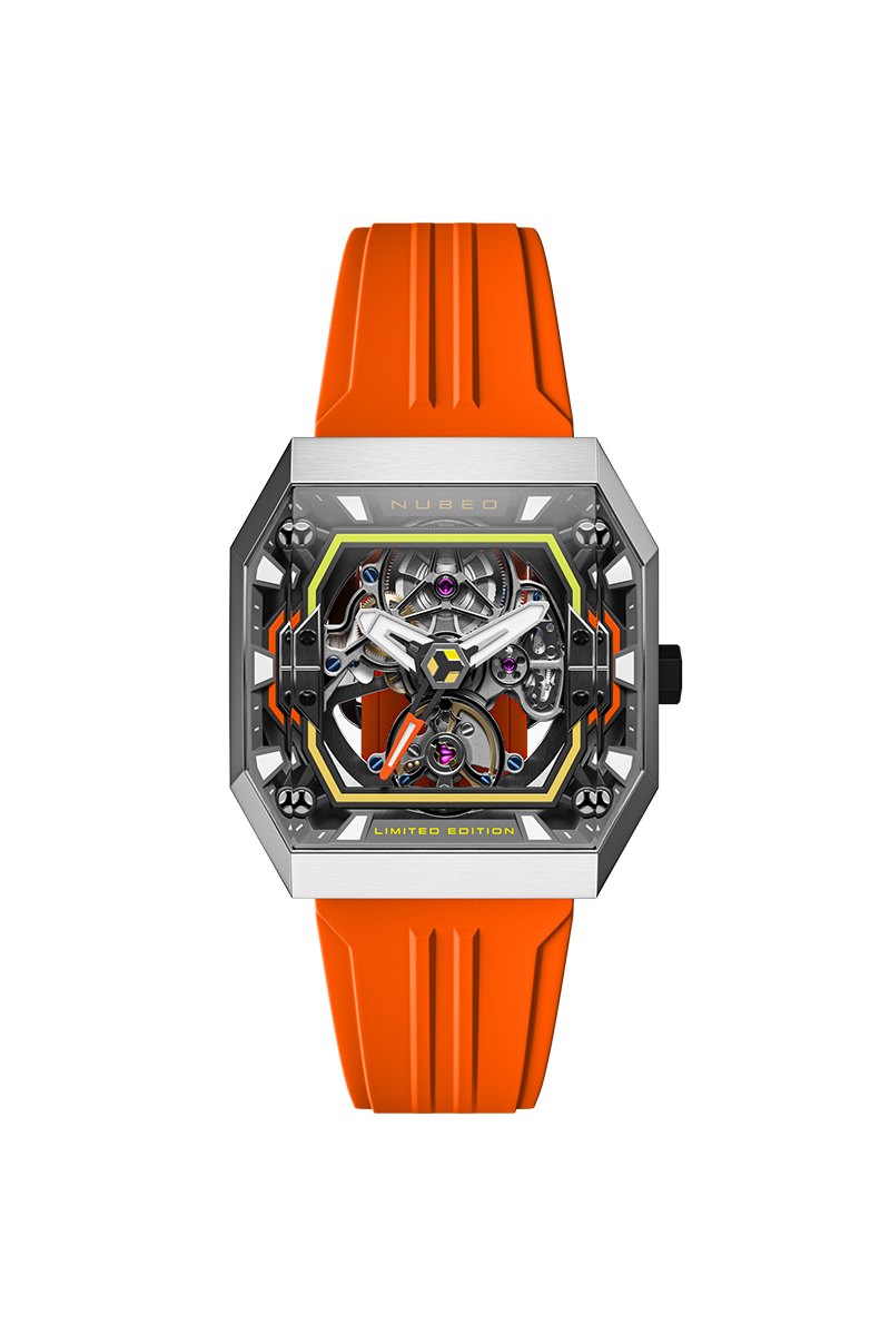 Nubeo Men's 42mm Console Automatic IBEX Limited Edition Rubber Strap Watch