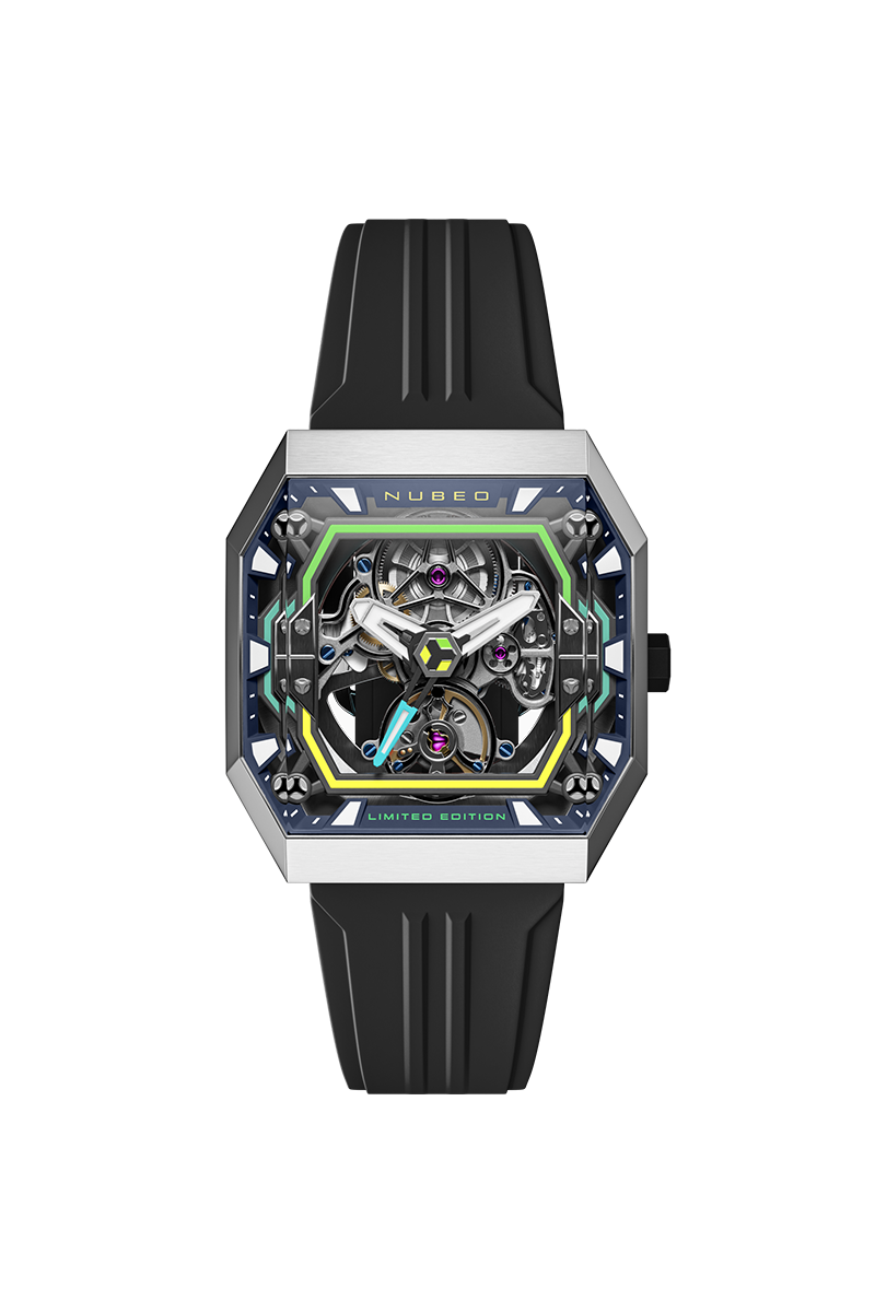 Nubeo Men's 42mm Console Automatic IBEX Limited Edition Rubber Strap Watch