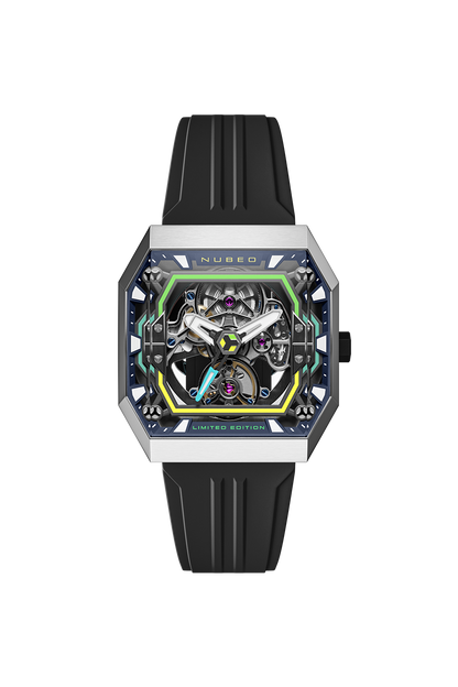 Nubeo Men's 42mm Console Automatic IBEX Limited Edition Rubber Strap Watch