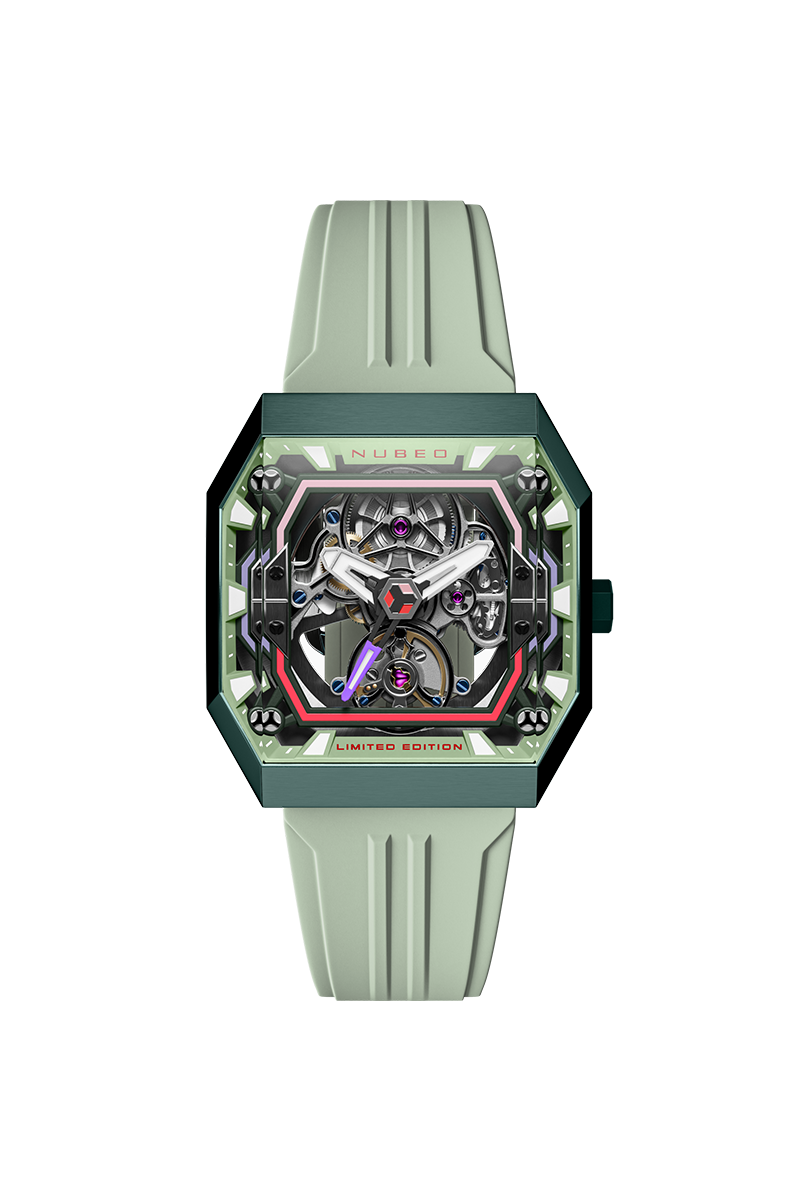 Nubeo Men's 42mm Console Automatic IBEX Limited Edition Rubber Strap Watch