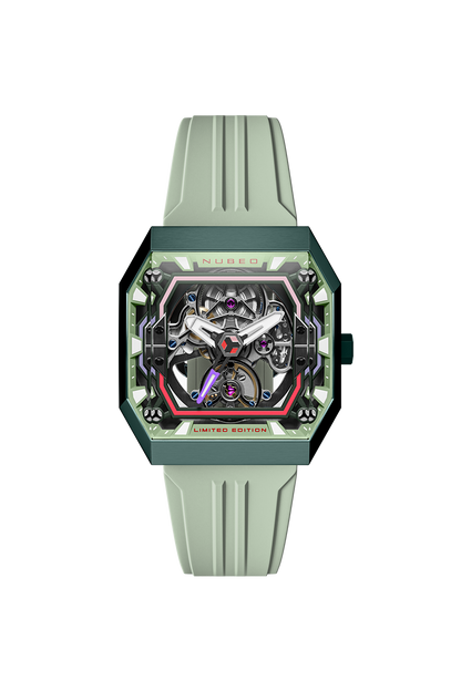 Nubeo Men's 42mm Console Automatic IBEX Limited Edition Rubber Strap Watch