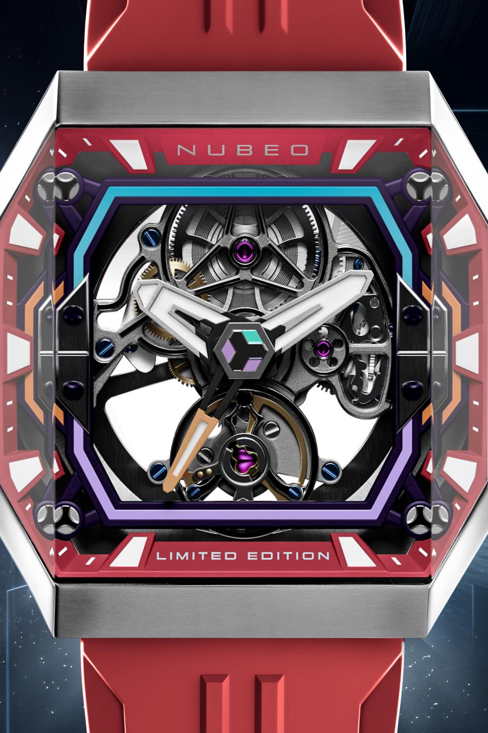 Nubeo Men's 42mm Console Automatic IBEX Limited Edition Rubber Strap Watch