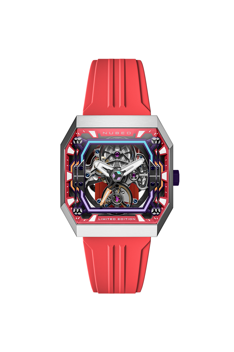 Nubeo Men's 42mm Console Automatic IBEX Limited Edition Rubber Strap Watch