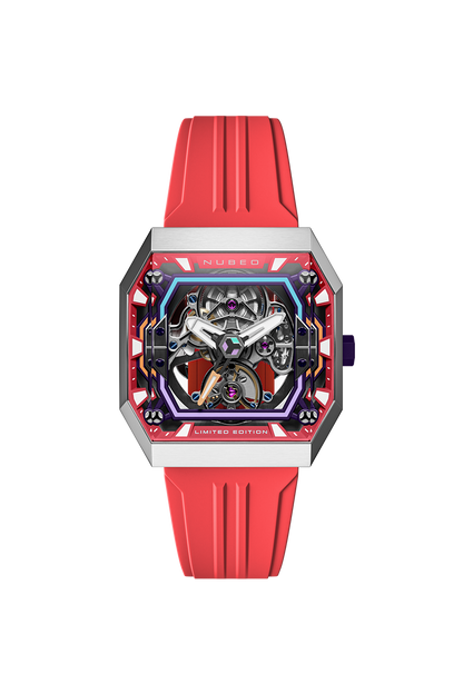 Nubeo Men's 42mm Console Automatic IBEX Limited Edition Rubber Strap Watch