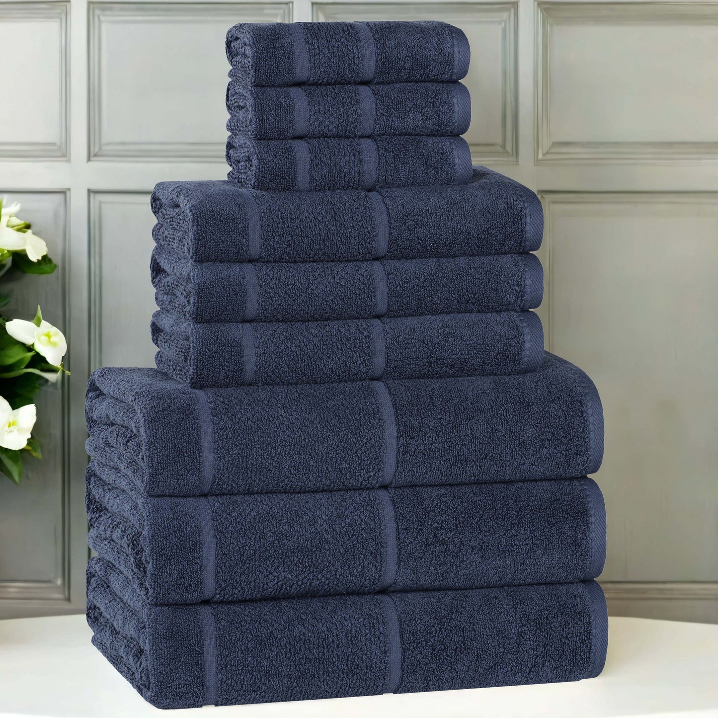 Superior "Mile" Smart Twist Viscose Cotton Blend 9-Piece Towel Set