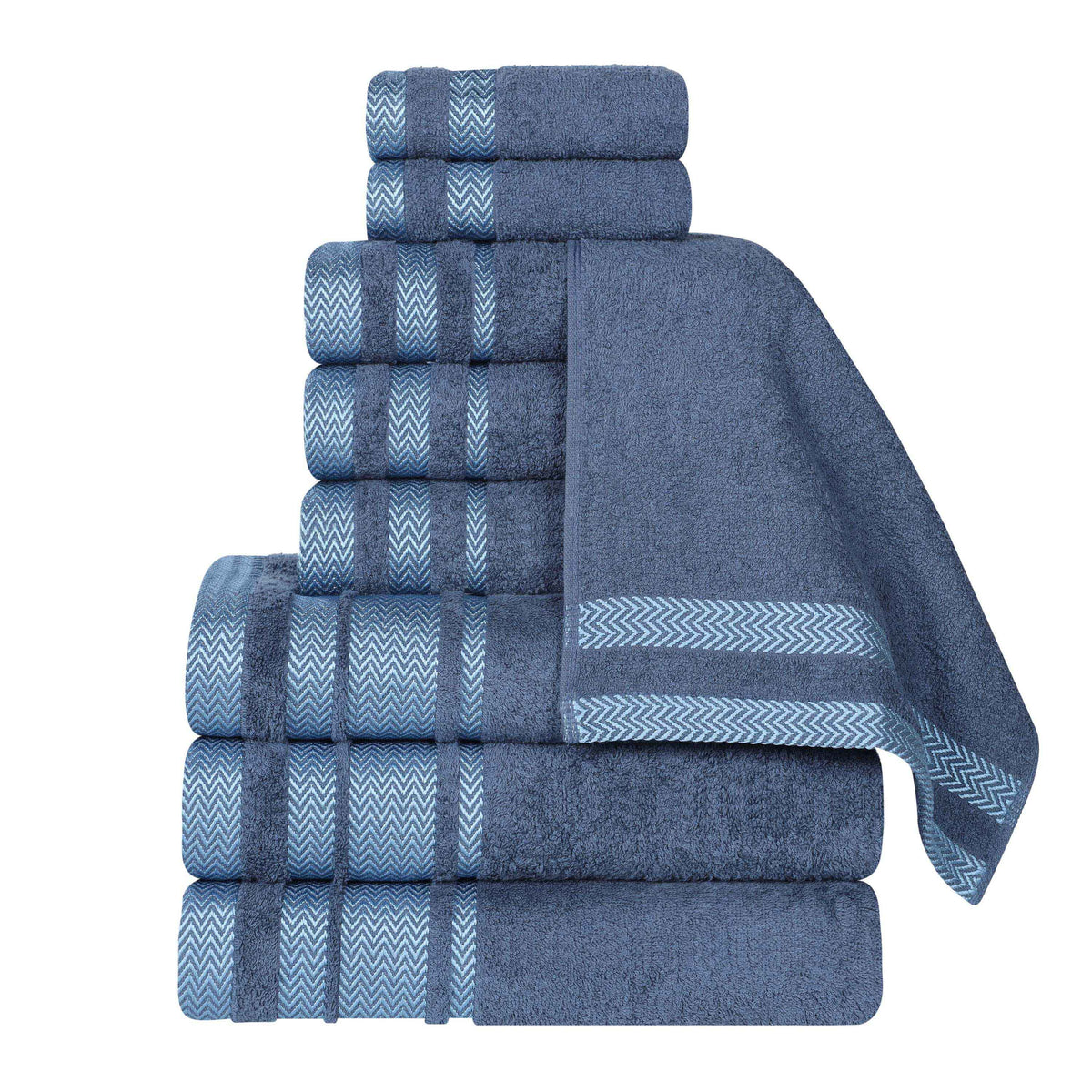 Superior "Hays" 100% Cotton Textured 9-Piece Towel Set