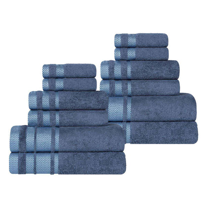 Superior "Hays" 100% Cotton Textured 12-Piece Towel Set