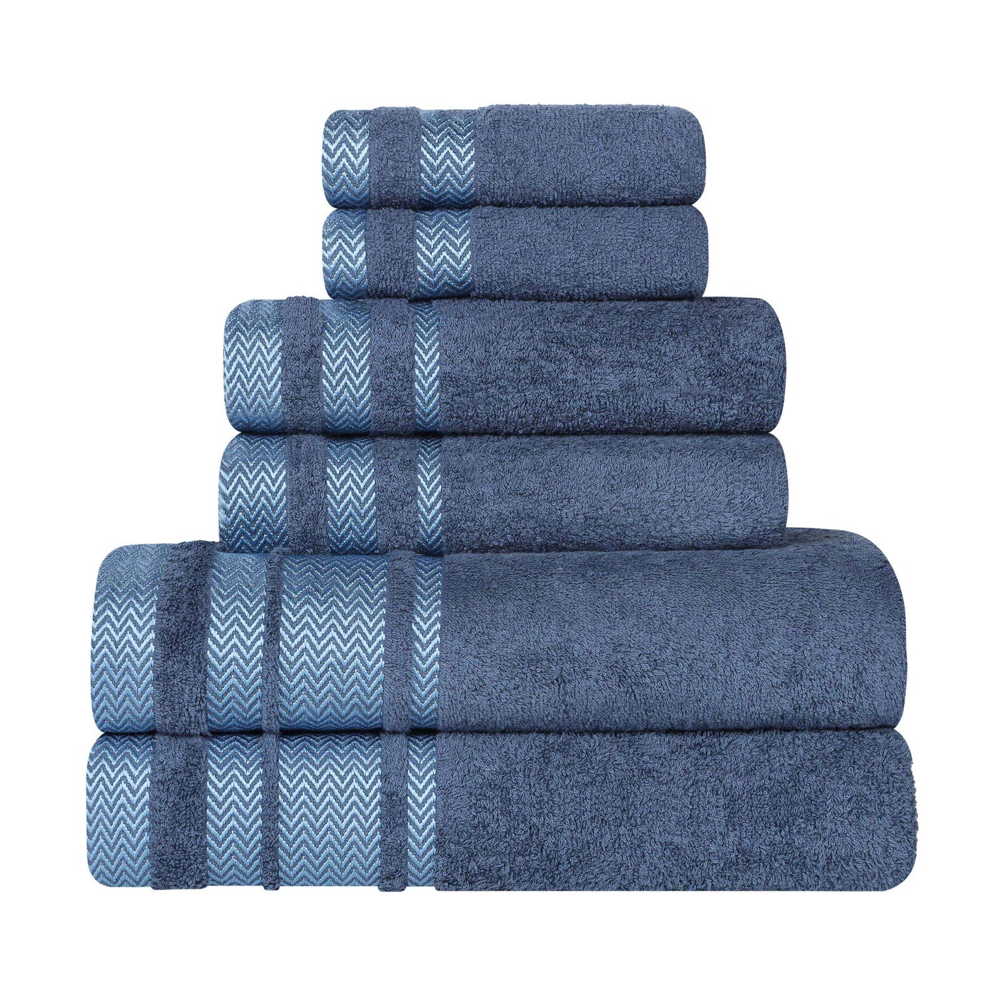 Superior "Hays" 100% Cotton Textured 6-Piece Towel Set