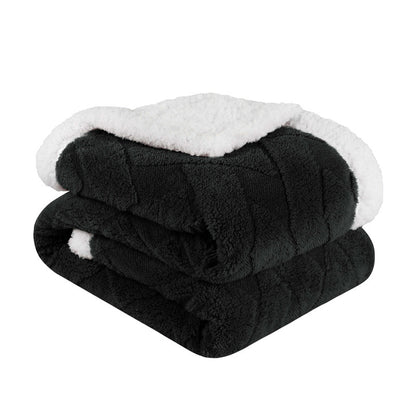 Superior Nuuk Jacquard Lattice Fleece Sherpa Reversible Blanket