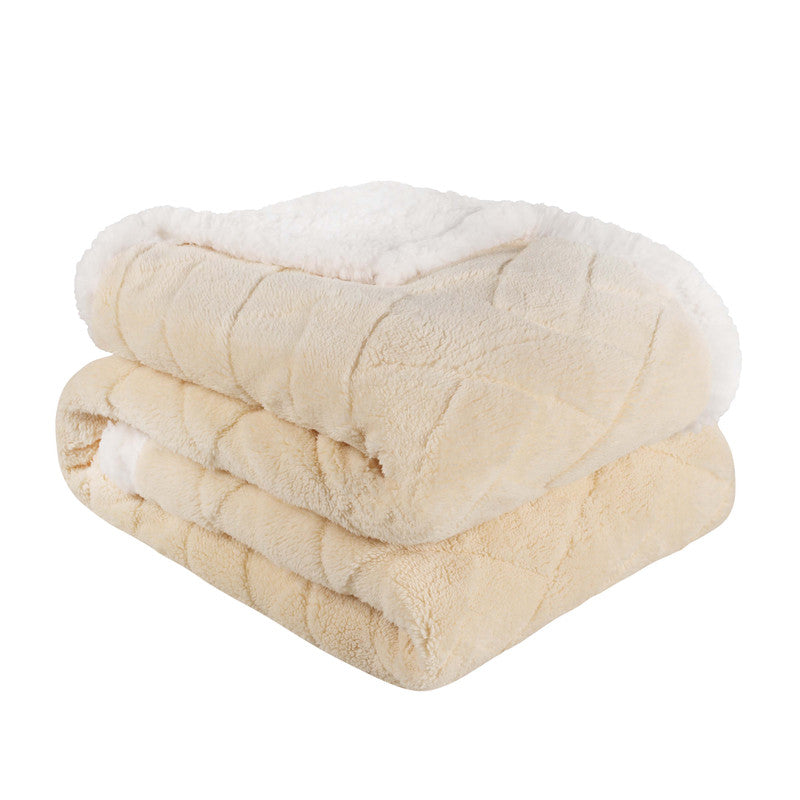 Superior Nuuk Jacquard Lattice Fleece Sherpa Reversible Blanket