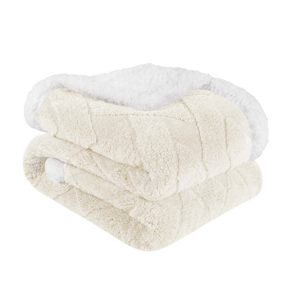 Superior Nuuk Jacquard Lattice Fleece Sherpa Reversible Blanket