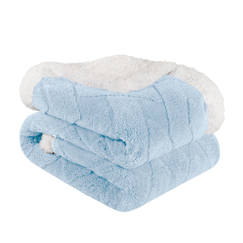 Superior Nuuk Jacquard Lattice Fleece Sherpa Reversible Blanket