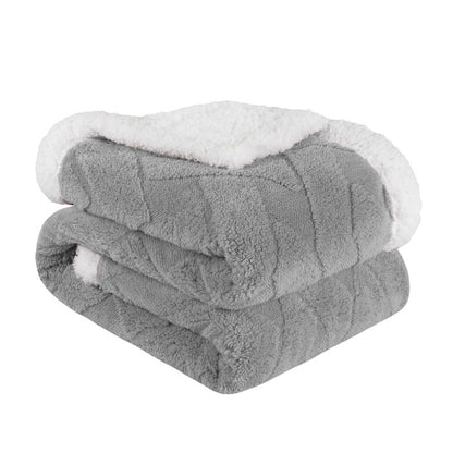 Superior Nuuk Jacquard Lattice Fleece Sherpa Reversible Blanket