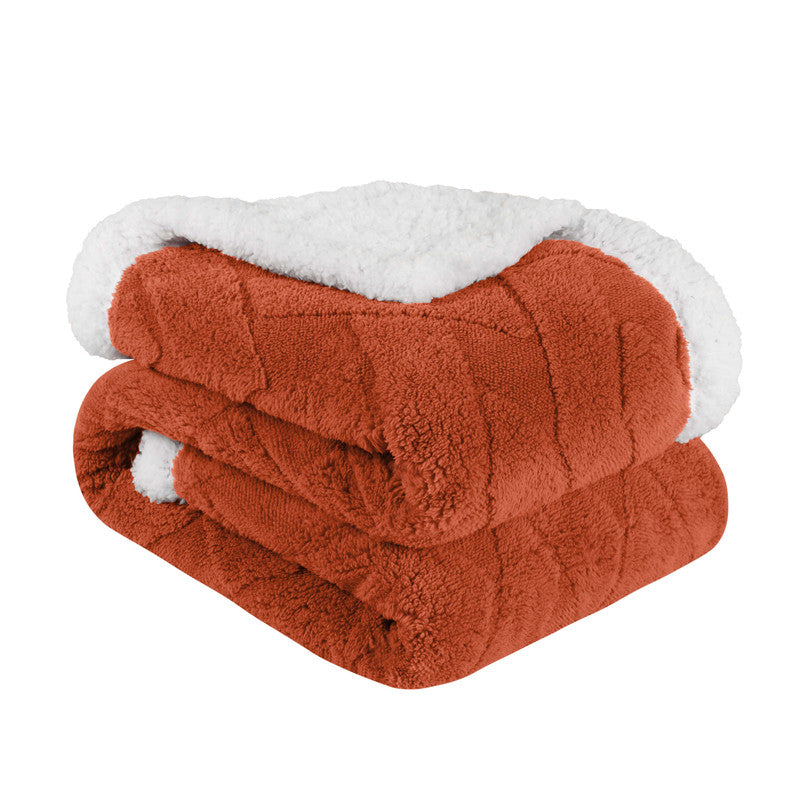Superior Nuuk Jacquard Lattice Fleece Sherpa Reversible Blanket