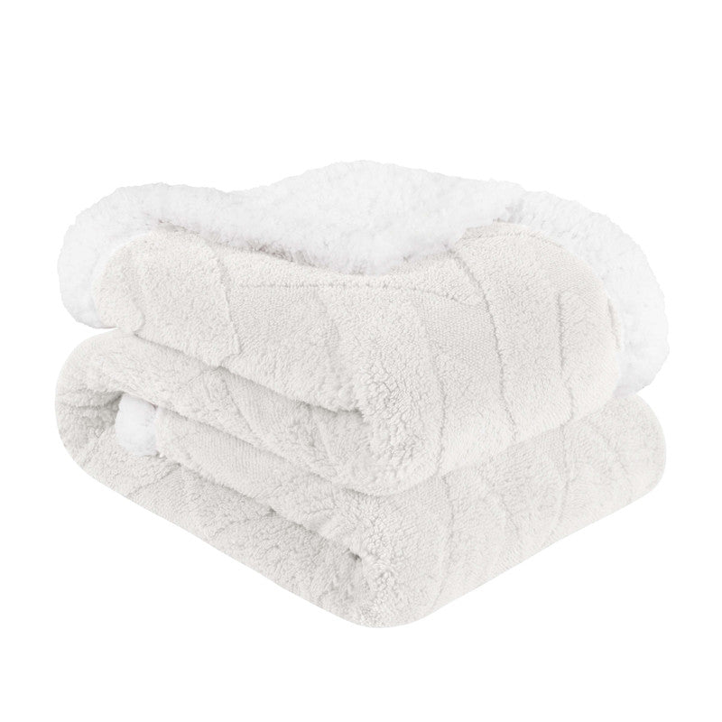 Superior Nuuk Jacquard Lattice Fleece Sherpa Reversible Blanket