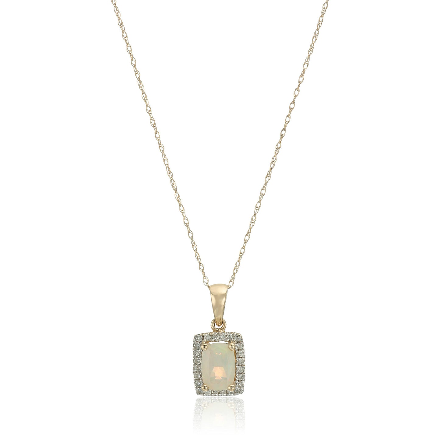 Gilded Lane 10K Gold Choice of Shape Gem & Diamond Pendant with Chain