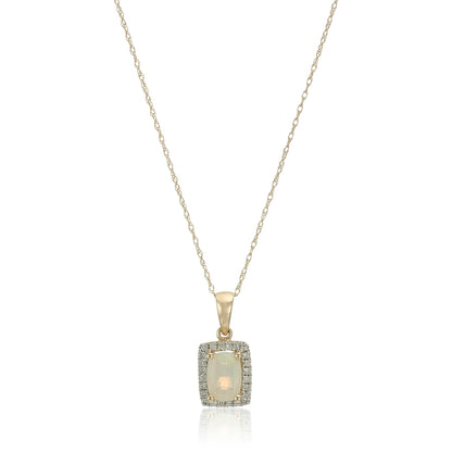 Gilded Lane 10K Gold Choice of Shape Gem & Diamond Pendant with Chain