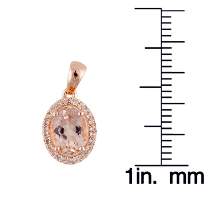 Gilded Lane 10K Gold Choice of Shape Gem & Diamond Pendant with Chain