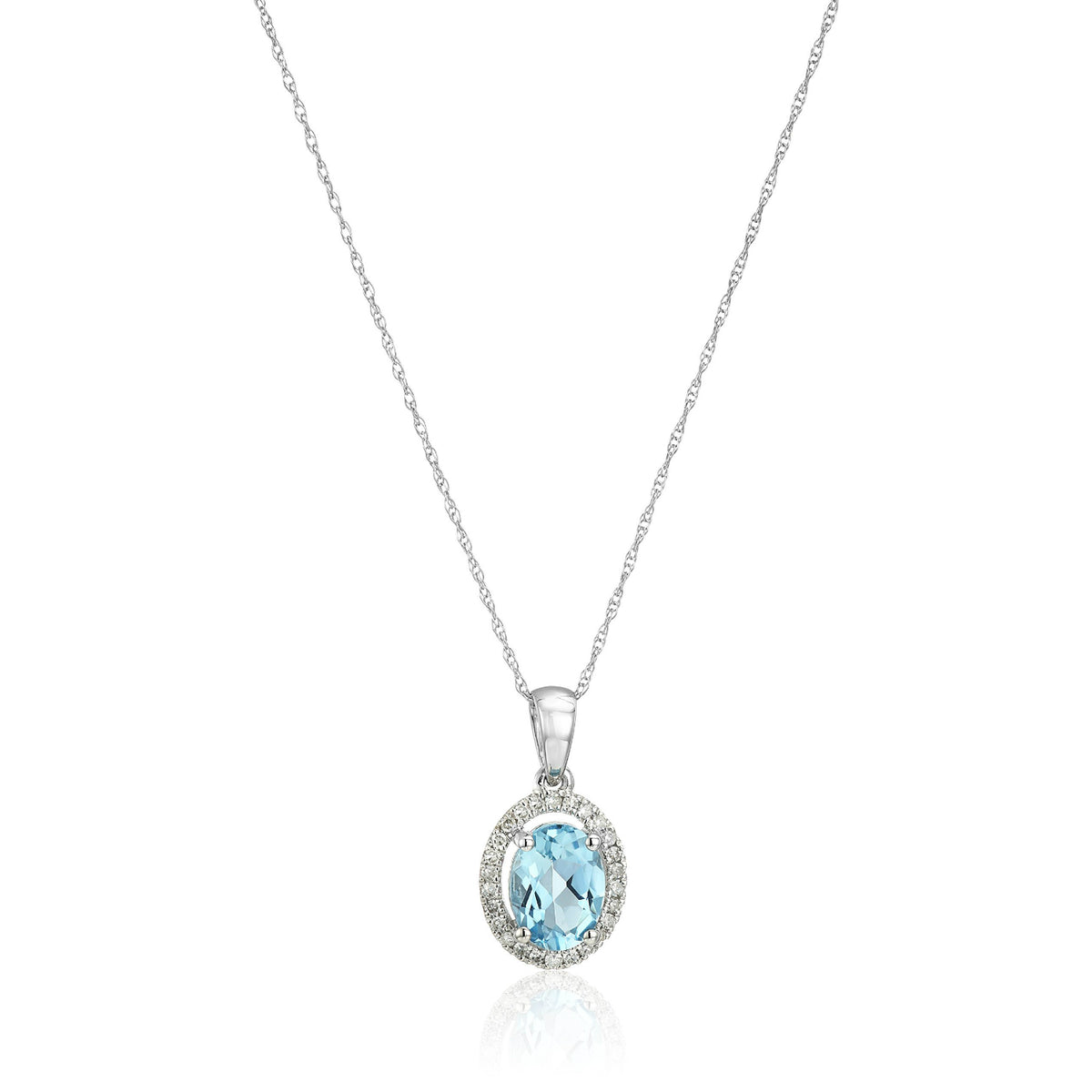 Gilded Lane 10K Gold Choice of Shape Gem & Diamond Pendant with Chain