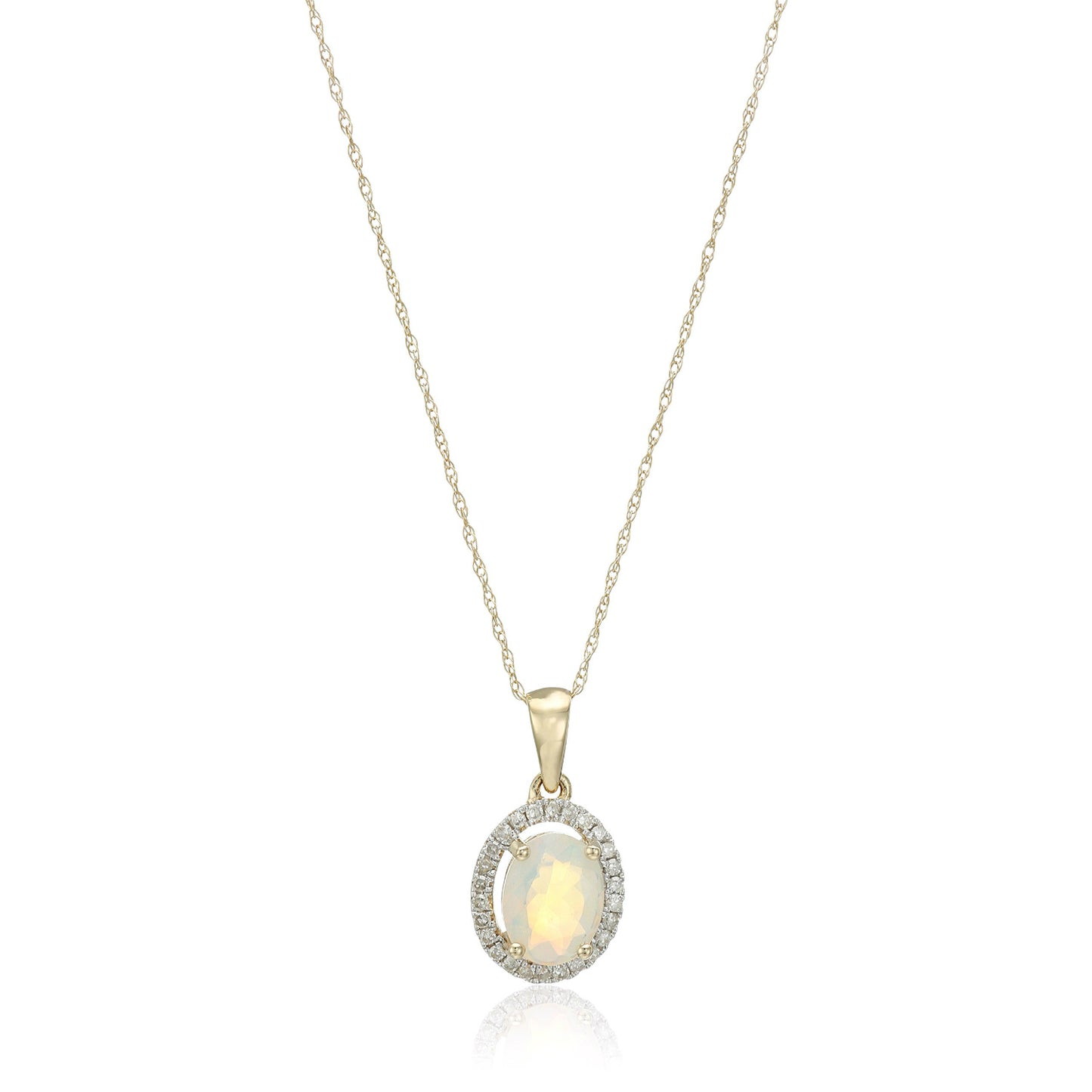 Gilded Lane 10K Gold Choice of Shape Gem & Diamond Pendant with Chain