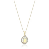 Gilded Lane 10K Gold Choice of Shape Gem & Diamond Pendant with Chain
