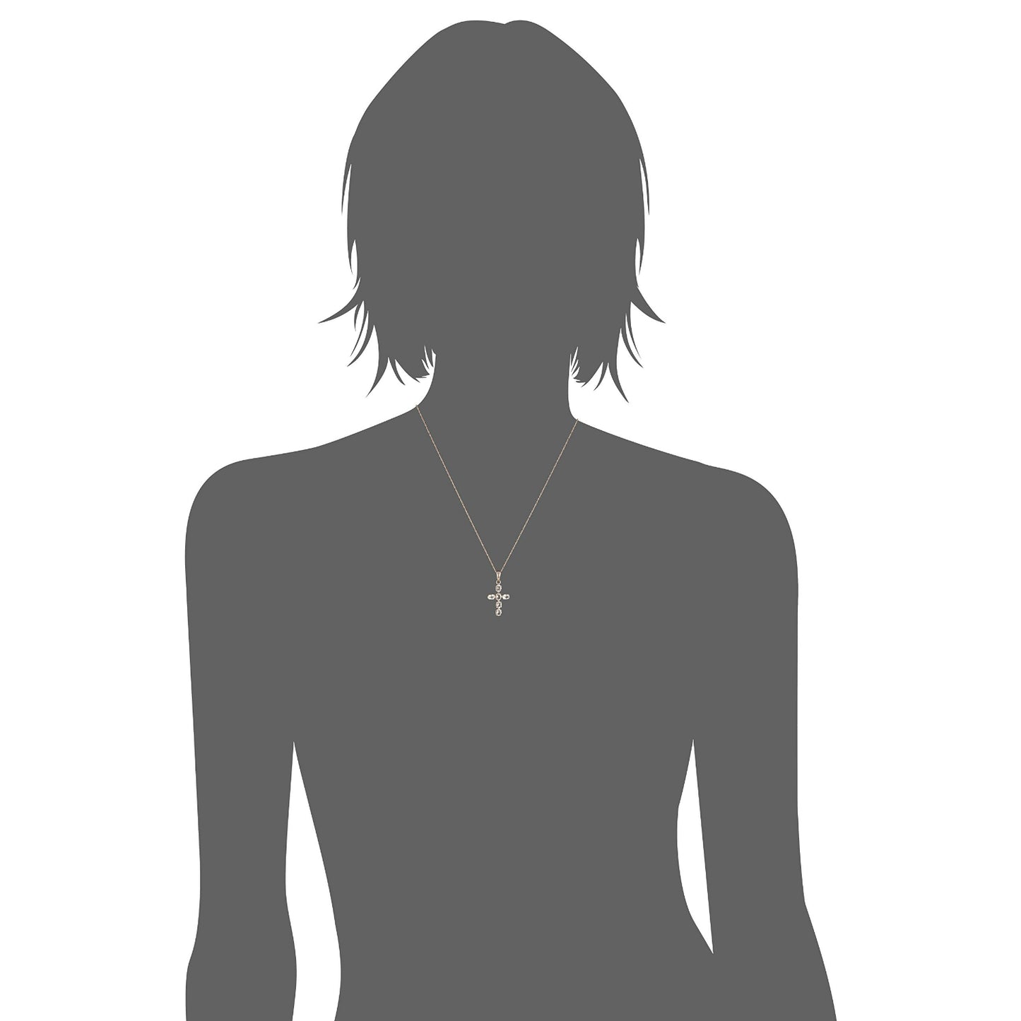 Gilded Lane 10K Gold Morganite Cross Pendant with Chain