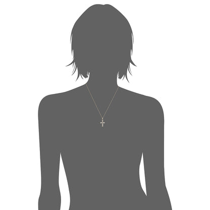 Gilded Lane 10K Gold Morganite Cross Pendant with Chain