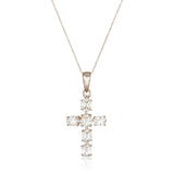 Gilded Lane 10K Gold Morganite Cross Pendant with Chain