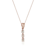 Gilded Lane 10K Gold 3-Stone Gem & Diamond Drop Pendant with Chain