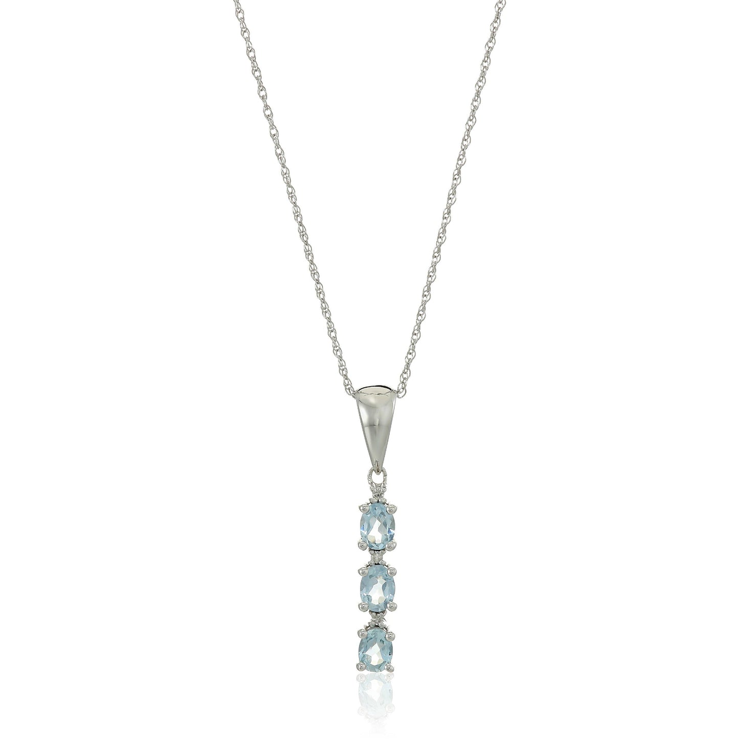 Gilded Lane 10K Gold 3-Stone Gem & Diamond Drop Pendant with Chain