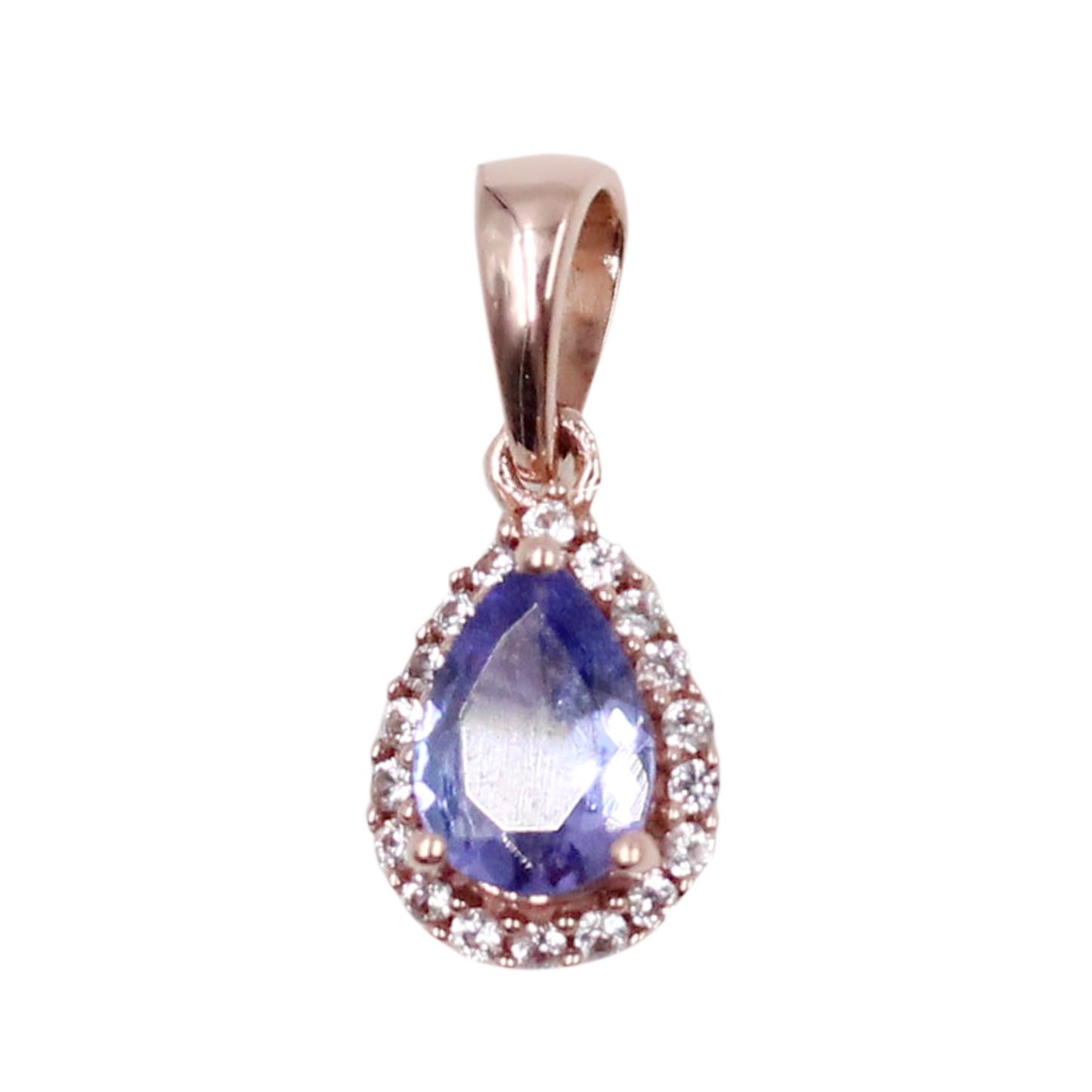 Gilded Lane 10K Gold Gem & Created White Sapphire Halo Pendant