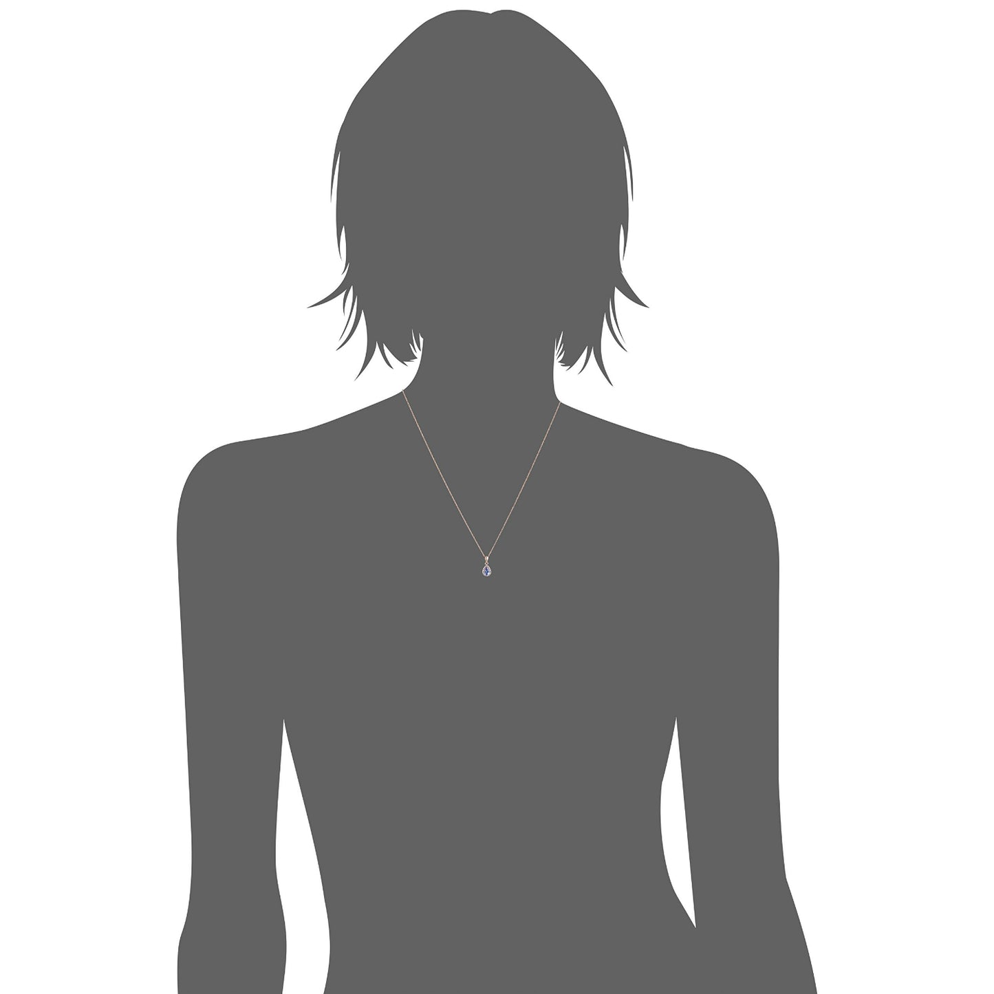 Gilded Lane 10K Gold Gem & Created White Sapphire Halo Pendant