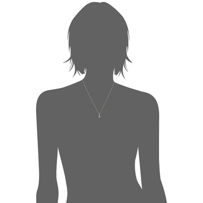 Gilded Lane 10K Gold Gem & Created White Sapphire Halo Pendant