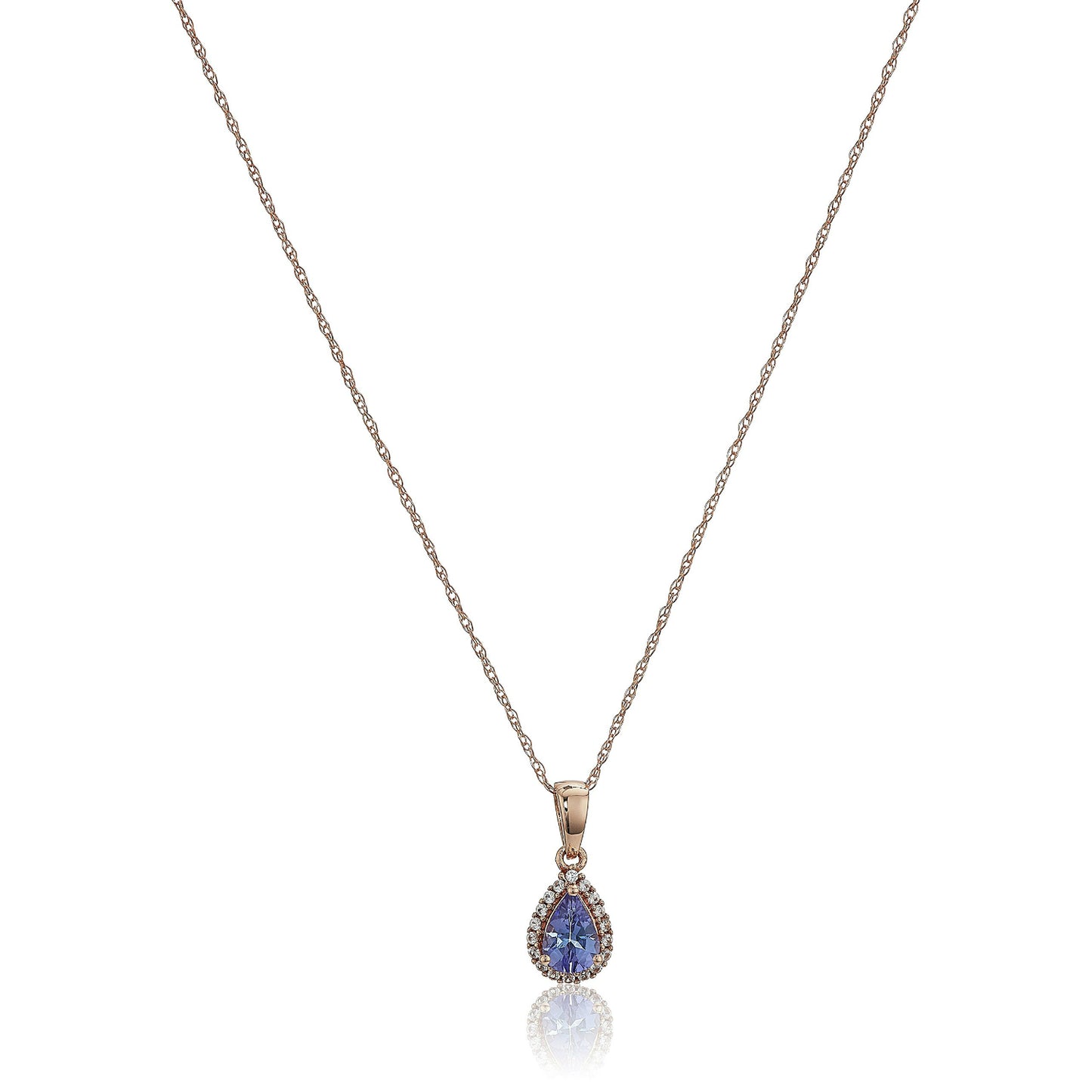 Gilded Lane 10K Gold Gem & Created White Sapphire Halo Pendant