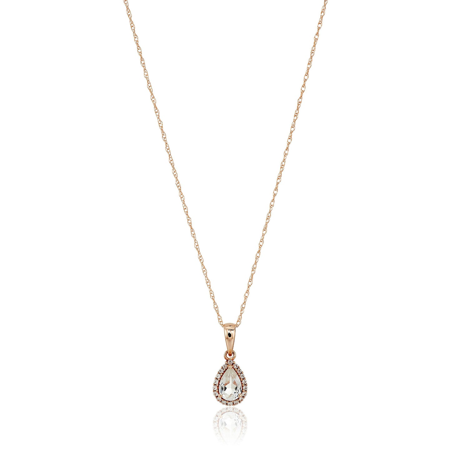 Gilded Lane 10K Gold Gem & Created White Sapphire Halo Pendant