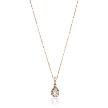 Gilded Lane 10K Gold Gem & Created White Sapphire Halo Pendant