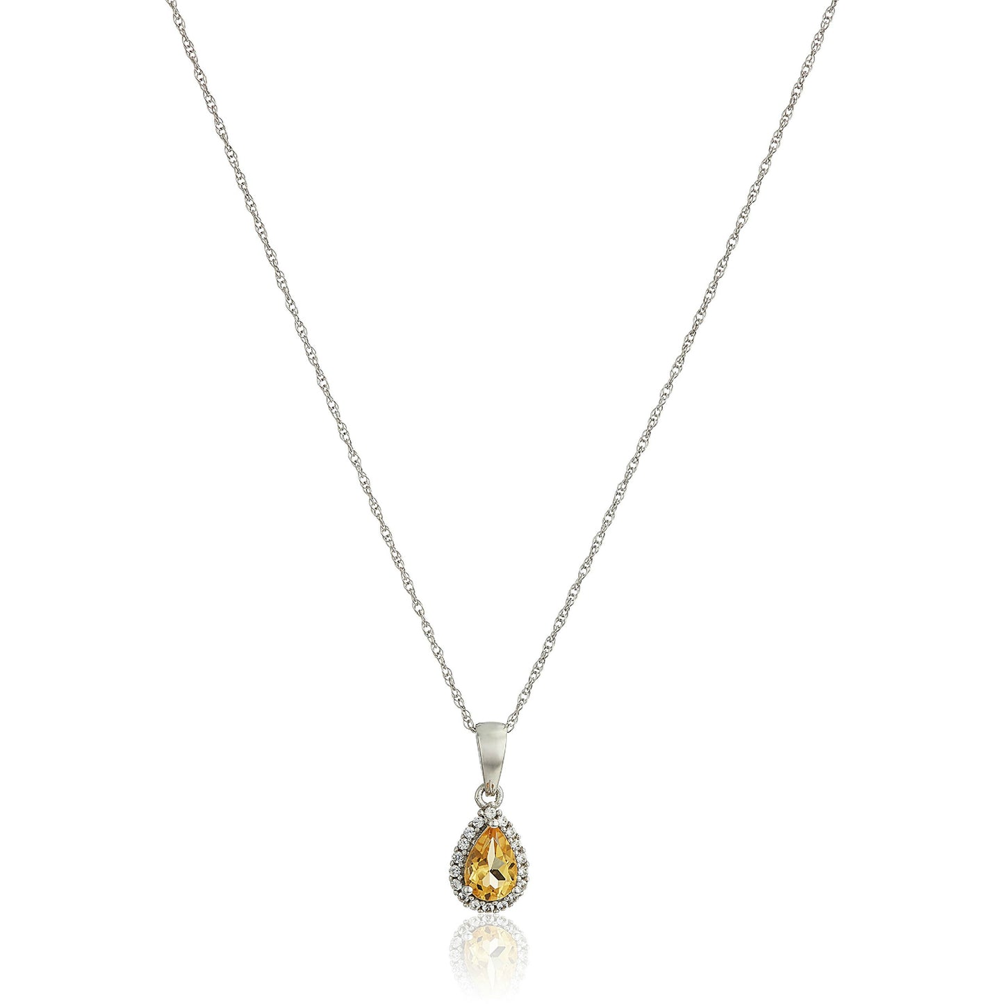 Gilded Lane 10K Gold Gem & Created White Sapphire Halo Pendant