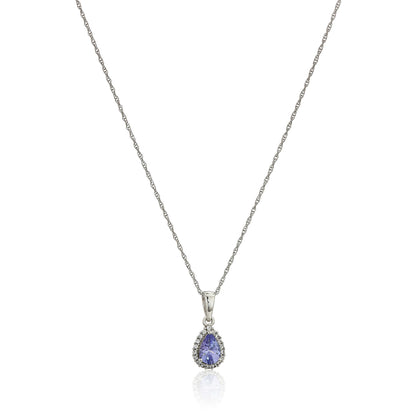 Gilded Lane 10K Gold Gem & Created White Sapphire Halo Pendant