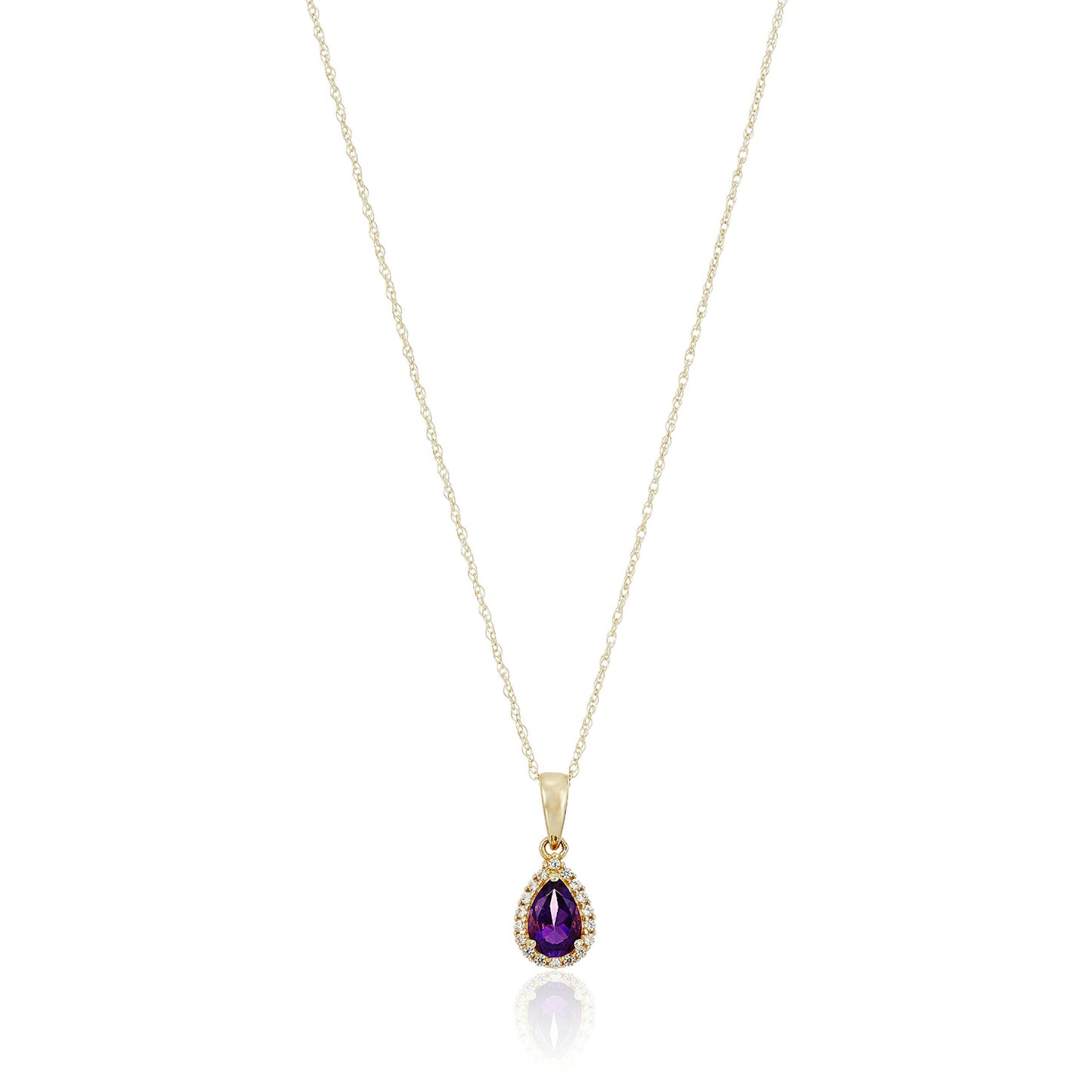 Gilded Lane 10K Gold Gem & Created White Sapphire Halo Pendant