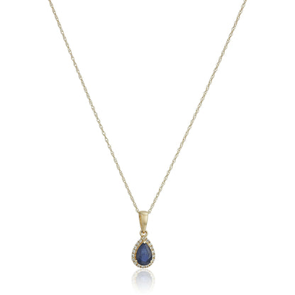 Gilded Lane 10K Gold Gem & Created White Sapphire Halo Pendant