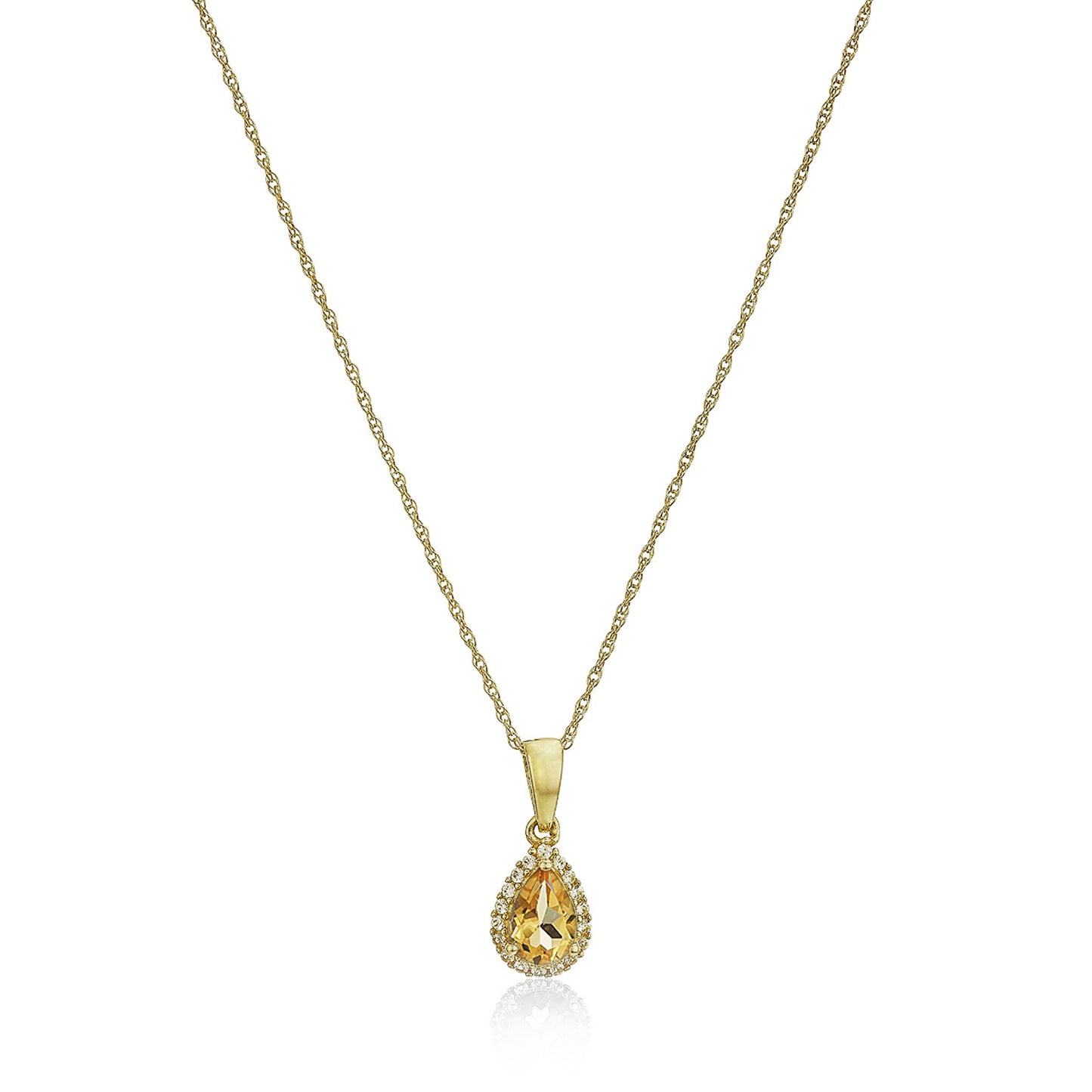 Gilded Lane 10K Gold Gem & Created White Sapphire Halo Pendant