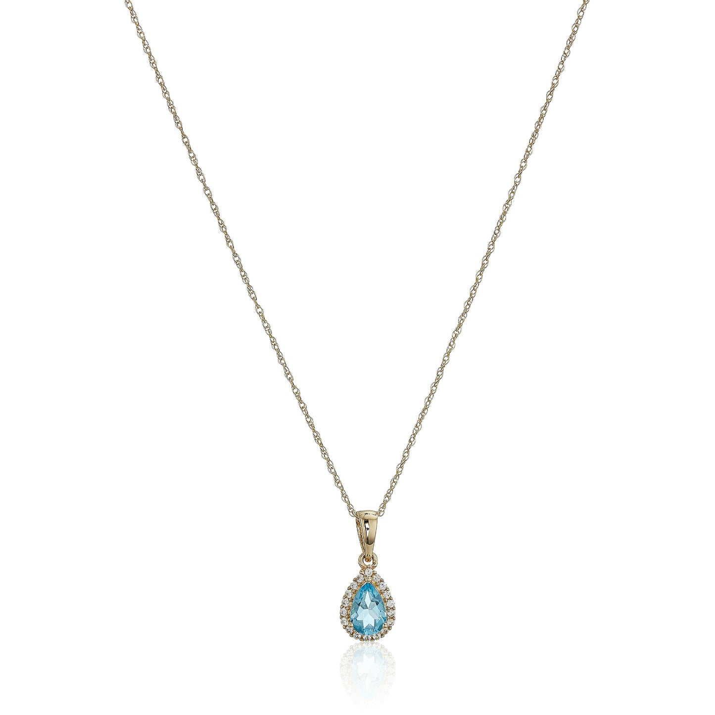 Gilded Lane 10K Gold Gem & Created White Sapphire Halo Pendant