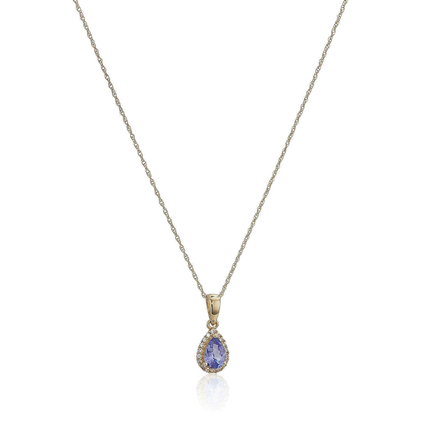 Gilded Lane 10K Gold Gem & Created White Sapphire Halo Pendant