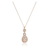 Gilded Lane 10K Gold 9x6mm Morganite & White Topaz Pendant