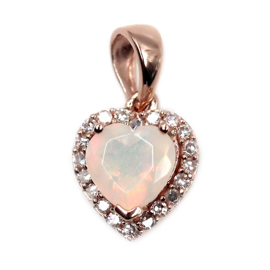 Gilded Lane 10K Gold Heart-Shaped Gem & Diamond Halo Pendant