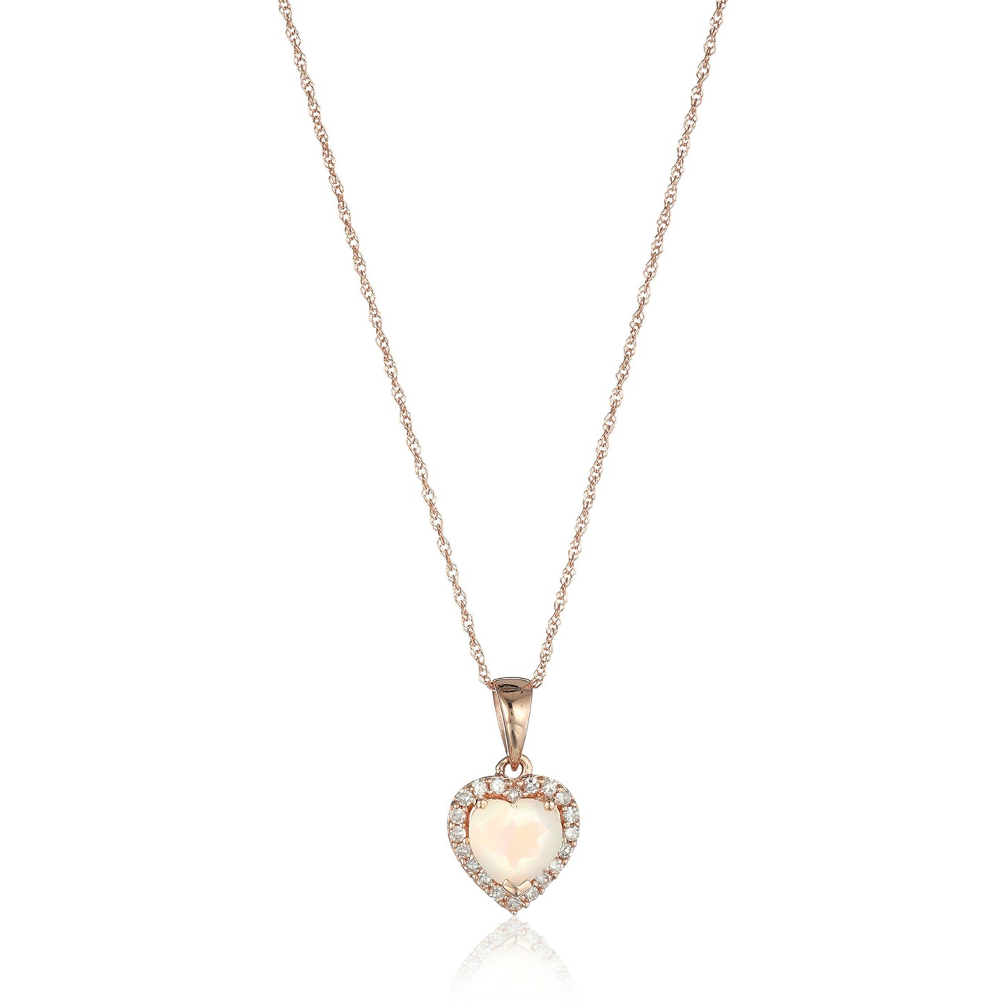 Gilded Lane 10K Gold Heart-Shaped Gem & Diamond Halo Pendant