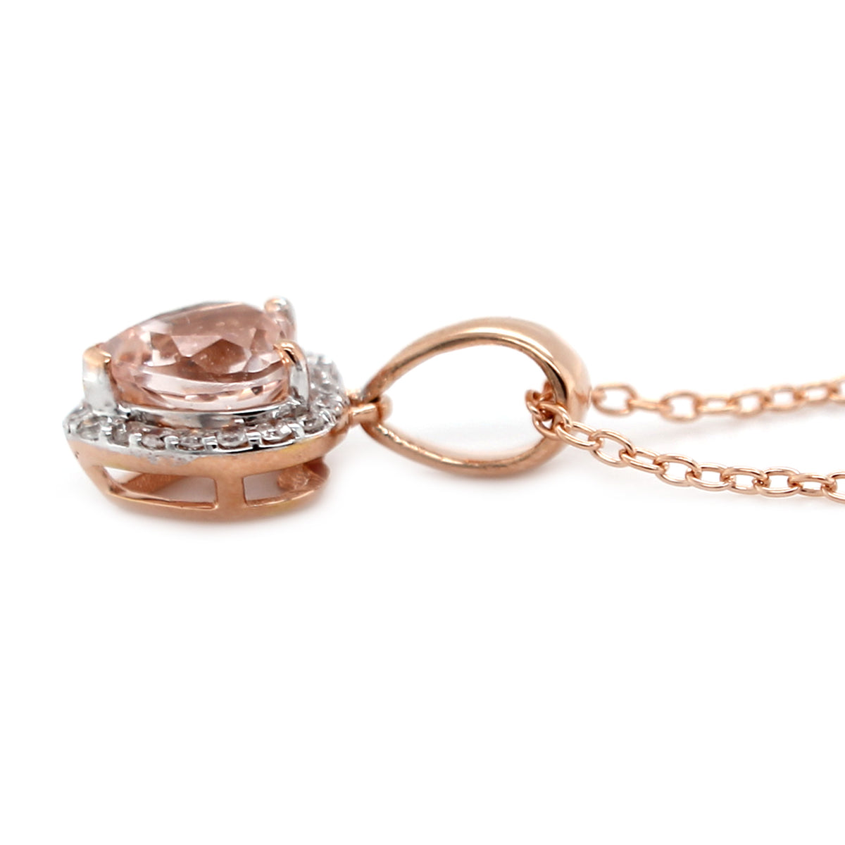 Gilded Lane 10K Gold Heart-Shaped Gem & Diamond Halo Pendant