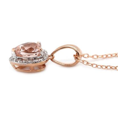 Gilded Lane 10K Gold Heart-Shaped Gem & Diamond Halo Pendant