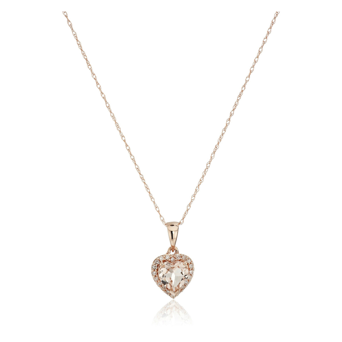 Gilded Lane 10K Gold Heart-Shaped Gem & Diamond Halo Pendant