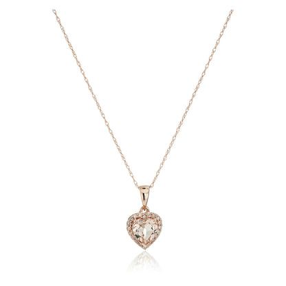 Gilded Lane 10K Gold Heart-Shaped Gem & Diamond Halo Pendant